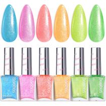 Conjunto de esmaltes Beetles Neon Fever 6 Colors Glitter Women Conjunto de esmaltes Beetles Neon Fever 6 Colors Glitter Women