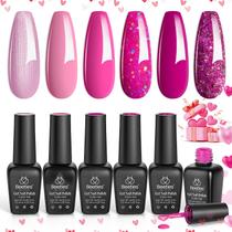 Conjunto de esmaltes Beetles Pink Gel 6 cores para meninas 2024