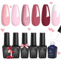 Conjunto de esmaltes Beetles Pink Gel de 5 cores com esmalte
