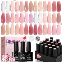 Conjunto de esmaltes Beetles Pink Nude Gel 20 cores 100mL