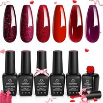 Conjunto de esmaltes Beetles Red Gel Burgundy Collection 6 cores Conjunto de esmaltes Beetles Red Gel Burgundy Collection 6 cores