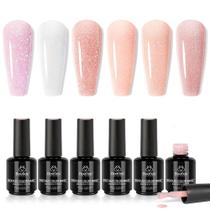 Conjunto de esmaltes Beetles Rubber Base Color Gel 6 cores