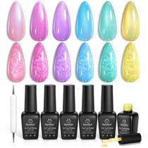 Conjunto de esmaltes Beetles Shimmer Gel 6 cores 7,5 ml UV Mermaid