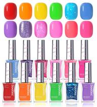 Conjunto de esmaltes besouros 12 cores Neon Glitter Air Dry Conjunto de esmaltes besouros 12 cores Neon Glitter Air Dry
