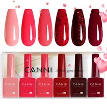 Conjunto de esmaltes CANNI 6 cores, 9 ml, gel vermelho com glitter sem hema
