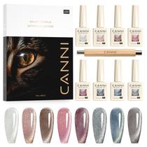 Conjunto de esmaltes CANNI Cat Eye Gel 9 mL x 8 com ímã e acabamento Conjunto de esmaltes CANNI Cat Eye Gel 9 mL x 8 com ímã e acabamento