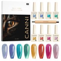 Conjunto de esmaltes CANNI Cat Eye Gel 9 mL x 8 com ímã e base/camada superior