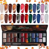 Conjunto de esmaltes de gel ABAC Solid Cat Eye 24 cores com pincel