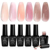 Conjunto de esmaltes de gel Beetles Jelly 6 cores nude rosa marrom Conjunto de esmaltes de gel Beetles Jelly 6 cores nude rosa marrom