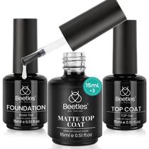 Conjunto de esmaltes de gel Beetles Matte Gel Top Coat 15 ml x3