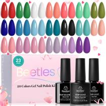 Conjunto de esmaltes de gel, besouros, 20 cores, branco, preto, nude