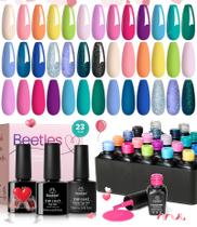 Conjunto de esmaltes de gel besouros, 23 unidades com revestimento básico 2025