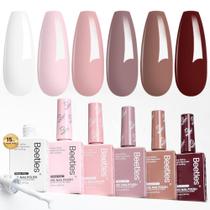Conjunto de esmaltes de gel besouros neutros, 6 cores, marrom nude Conjunto de esmaltes de gel besouros neutros, 6 cores, marrom nude