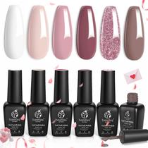 Conjunto de esmaltes de gel besouros Romantic Wedding 6 cores 7,5 ml Conjunto de esmaltes de gel besouros Romantic Wedding 6 cores 7,5 ml