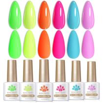 Conjunto de esmaltes de gel Born Pretty Neon 7 ml 6 unidades Soak Off UV/LED Conjunto de esmaltes de gel Born Pretty Neon 7 ml 6 unidades Soak Off UV/LED