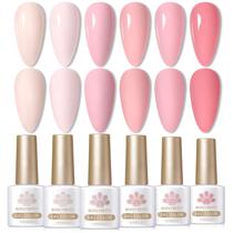 Conjunto de esmaltes de gel Born Pretty Nude Pink, 6 unidades