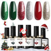 Conjunto de esmaltes de gel de Natal modelones, 6 cores, brilho
