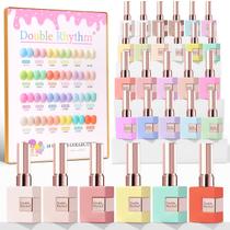 Conjunto de esmaltes de gel Double Rhythm, 28 unidades, 15 ml, mesma cor