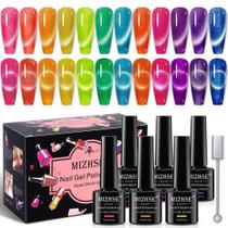 Conjunto de esmaltes de gel MIZHSE Neon Cat Eye 12 unidades 7 mL Soak Off Conjunto de esmaltes de gel MIZHSE Neon Cat Eye 12 unidades 7 mL Soak Off