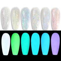 Conjunto de esmaltes de gel Oumisaya Glow in the Dark Opal 6 cores Conjunto de esmaltes de gel Oumisaya Glow in the Dark Opal 6 cores