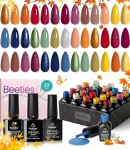 Conjunto de esmaltes de gel para unhas Beetles Fall 20 cores com base e camada superior Conjunto de esmaltes de gel para unhas Beetles Fall 20 cores com base e camada superior