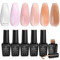 Conjunto de esmaltes de gel para unhas Beetles Jelly 6 cores para mulheres
