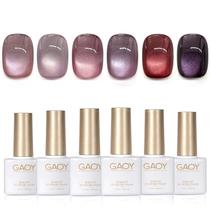 Conjunto de esmaltes de gel para unhas GAOY Purple Cat Eye 6 Cosmic Violet 7,3 ml