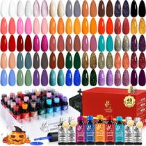 Conjunto de esmaltes de gel para unhas, violetas de lavanda, 49 unidades com 45 cores Conjunto de esmaltes de gel para unhas, violetas de lavanda, 49 unidades com 45 cores