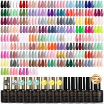 Conjunto de esmaltes de gel ROSALIND 100 unidades com base e camada superior