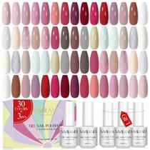Conjunto de esmaltes de gel SAVILAND, 33 unidades, vermelho, branco, rosa, glitter