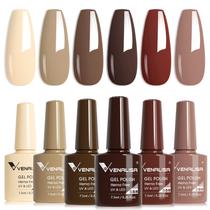 Conjunto de esmaltes de gel VENALISA Brown 6 cores, outono e inverno