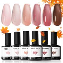 Conjunto de Esmaltes em Gel - 6 Cores Jelly Nude Crystal