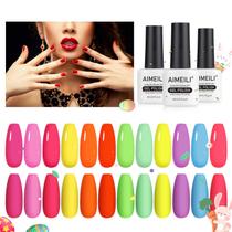 Conjunto de esmaltes em gel AIMEILI Hema Free 12 cores neon Conjunto de esmaltes em gel AIMEILI Hema Free 12 cores neon