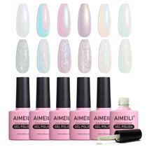 Conjunto de Esmaltes em Gel AIMEILI Livre de HEMA com Brilho 6x10ml