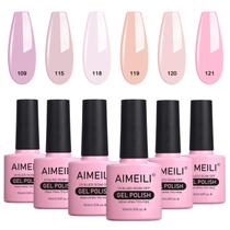 Conjunto de esmaltes em gel AIMEILI Nude Pink 6x10ml Soak Off