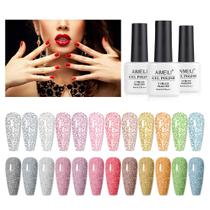 Conjunto de esmaltes em gel AIMEILI Reflective Glitter 8mL x12