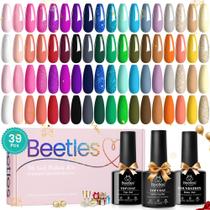 Conjunto de Esmaltes em Gel Beetles - 23 Unidades com Glitter Vermelho e Rosa Conjunto de Esmaltes em Gel Beetles - 23 Unidades com Glitter Vermelho e Rosa