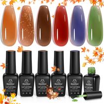 Conjunto de esmaltes em gel beetles Fall Jelly 6 cores 7,5 mL