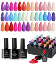 Conjunto de esmaltes em gel beetles Glamour Games com 20 cores de 5 ml Conjunto de esmaltes em gel beetles Glamour Games com 20 cores de 5 ml