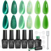 Conjunto de esmaltes em gel Beetles Green Cat Eye Jelly 6 cores Conjunto de esmaltes em gel Beetles Green Cat Eye Jelly 6 cores