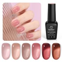 Conjunto de Esmaltes em Gel Beetles Jelly - 6 Cores Nude para Mulheres Conjunto de Esmaltes em Gel Beetles Jelly - 6 Cores Nude para Mulheres