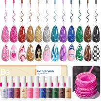 Conjunto de Esmaltes em Gel Beetles Nail Art - 12 Cores Refletivas
