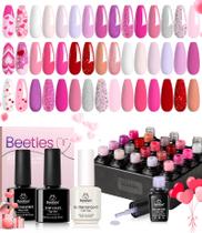 Conjunto de Esmaltes em Gel Beetles Pink - 20 Cores