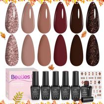 Conjunto de esmaltes em gel, besouros, estilo universitário, 6 cores, outono e inverno
