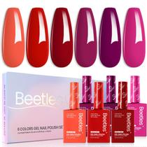 Conjunto de esmaltes em gel besouros Hema Free Red 6 cores 90mL