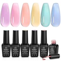 Conjunto de esmaltes em gel besouros Jelly Spring Pastel 6 cores Conjunto de esmaltes em gel besouros Jelly Spring Pastel 6 cores