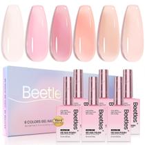Conjunto de esmaltes em gel besouros Nude Pink 6 cores, 15 ml, sem hema Conjunto de esmaltes em gel besouros Nude Pink 6 cores, 15 ml, sem hema