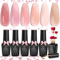 Conjunto de Esmaltes em Gel Besouros Spring - 6 Cores Nude Rosa Jelly Conjunto de Esmaltes em Gel Besouros Spring - 6 Cores Nude Rosa Jelly