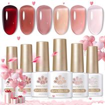 Conjunto de Esmaltes em Gel Born Pretty - 6 Unidades de 7ml - Vinho Burgundi