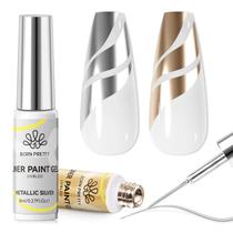 Conjunto de Esmaltes em Gel Born Pretty - Cores Metálicas Prata e Ouro - 8ml Conjunto de Esmaltes em Gel Born Pretty - Cores Metálicas Prata e Ouro - 8ml
